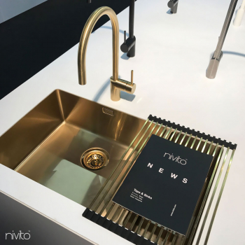 Gold kitchen tap - Nivito 2-RH-140-EX